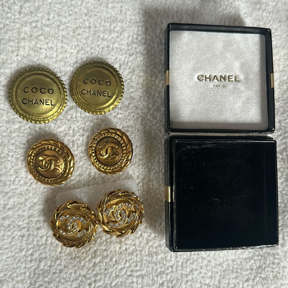 Three pairs of vintage Chanel earrings